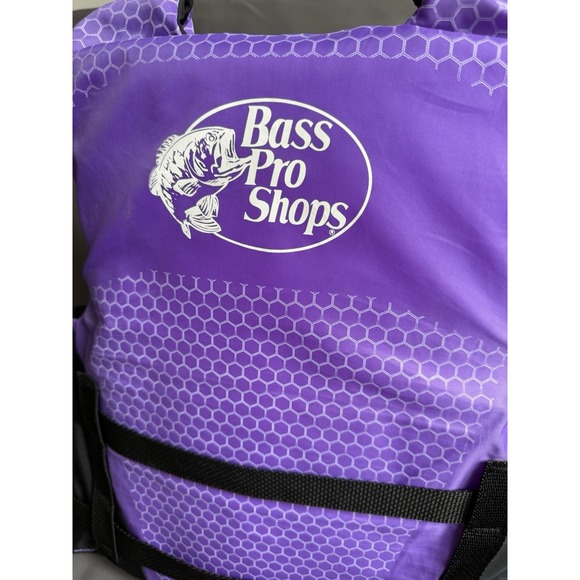 Bass Pro Shops Water Ski Vest Floatation Aid Type lll PFD Youth 50-90 lbs Purple - Picture 4 of 6